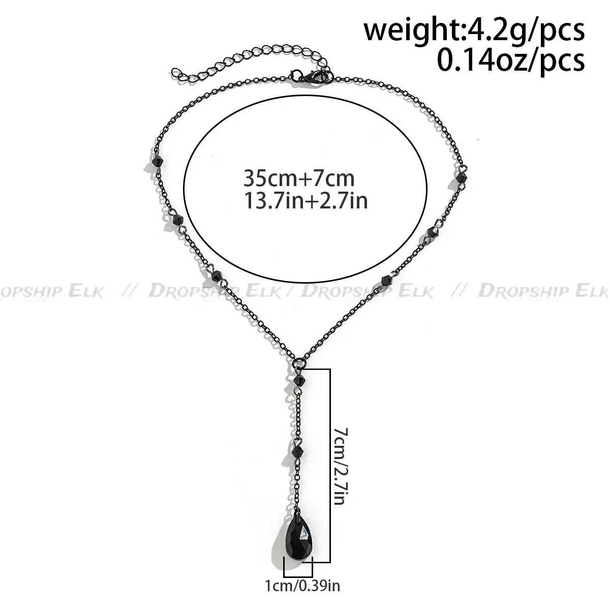أسود قطرة الماء كريستال الصدر سلسلة قلادة للنساء Collares خمر مثير ربط المختنق Y2K هالوين مجوهرات اكسسوارات