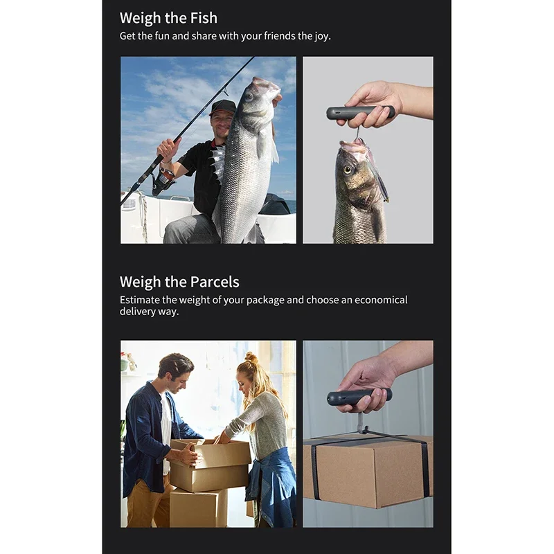 Youpin JIMI مقياس محمول مصباح يدوي صغير شاشة ديجيتال نوع-C قابلة للشحن 30 كجم قياس الوزن موازين الأمتعة الكهربائية