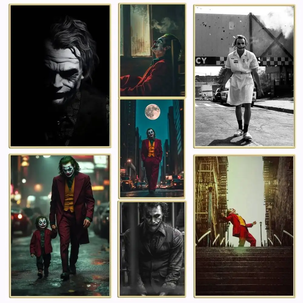 1PC Joker Movie poster Self-adhesive Art Waterproof Paper Sticker Coffee House Bar Room Wall Decor