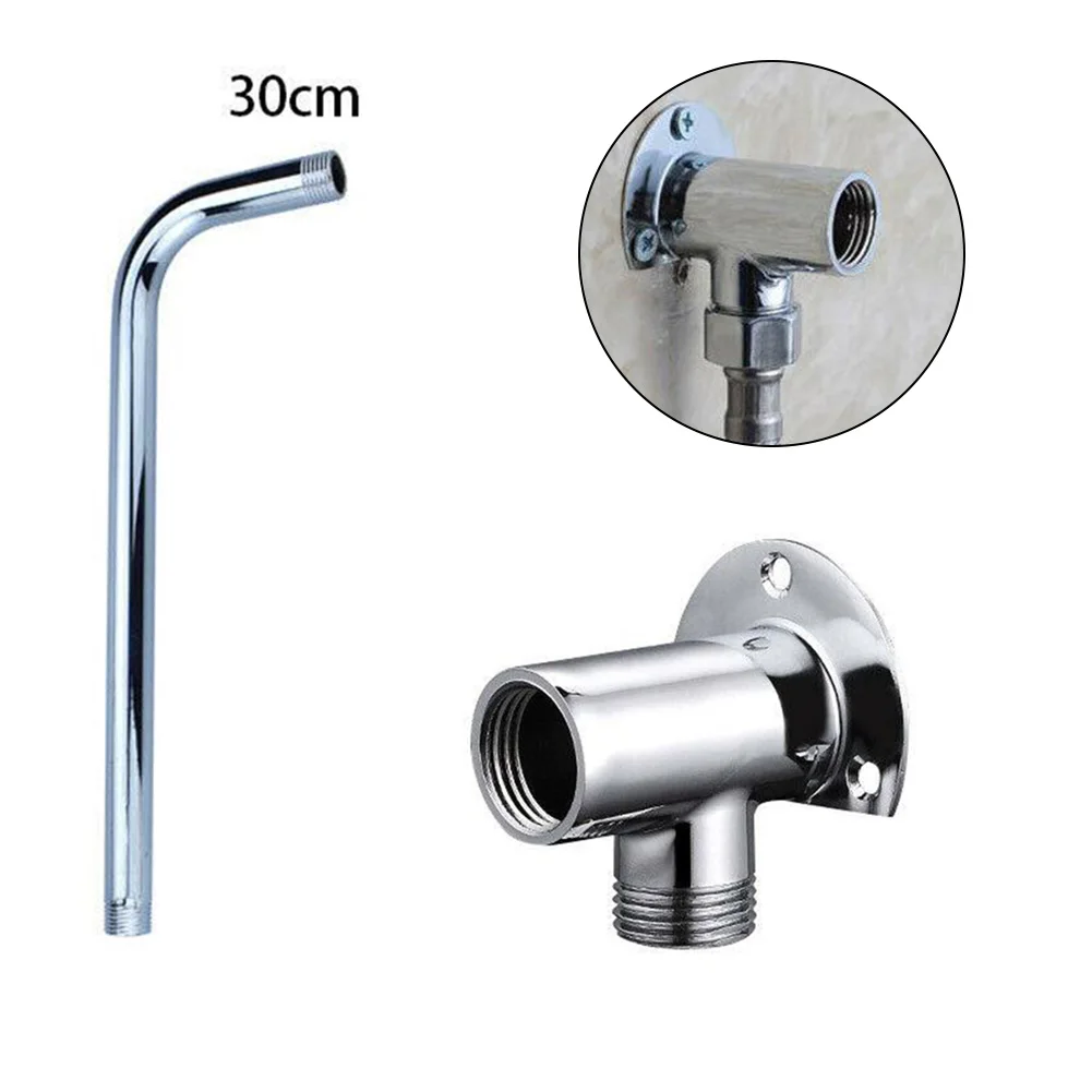 Stainless Steel Shower Arm Extension Arm Joint Shower Nozzle Bottom Hose Wall Mounted Shower Head Arm Bathroom Accessories