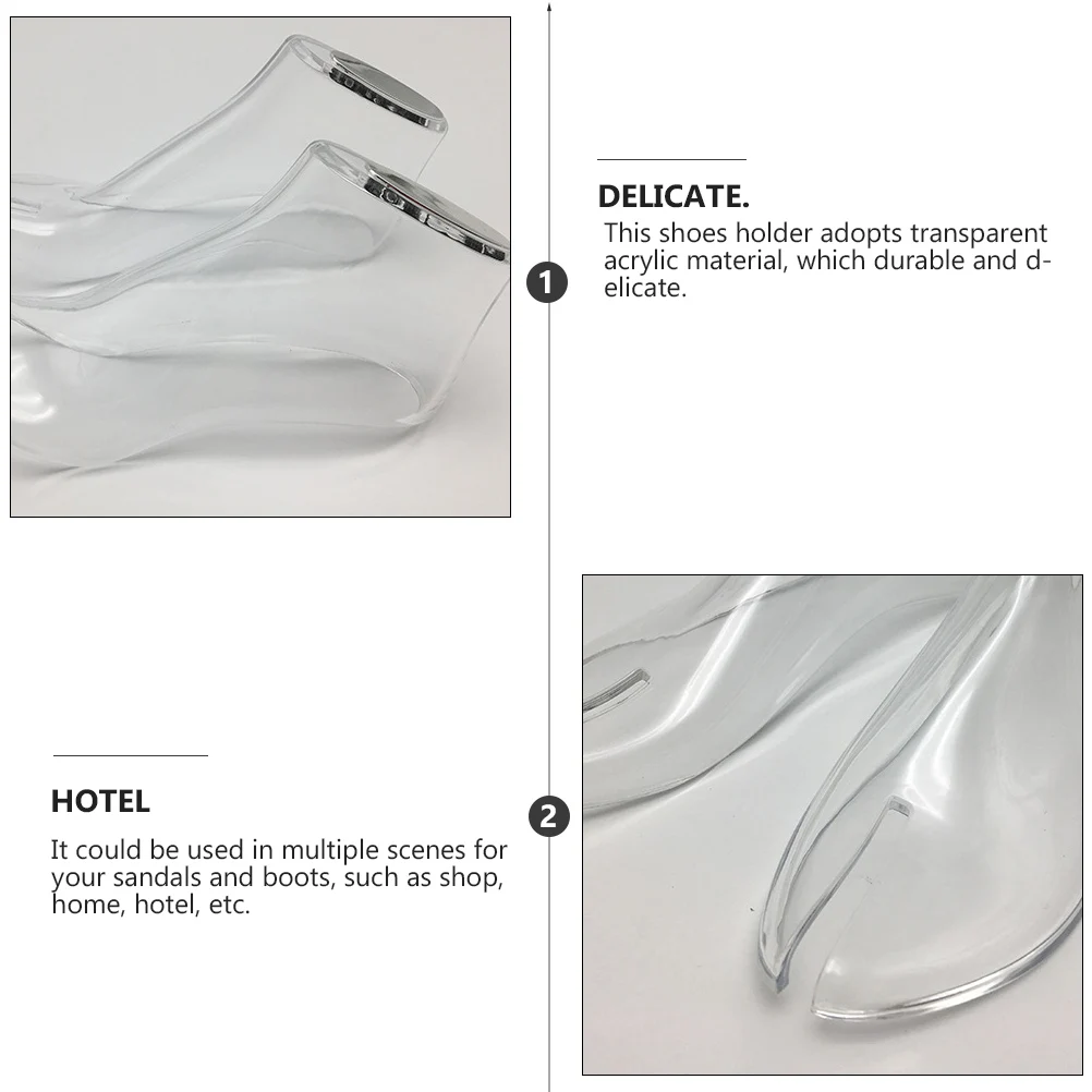 

High Heels Display Stand 6 Sizes Acrylic Shoe Holder Eco Lightweight Boot Rack Shoes Forms Protective Supply Storage