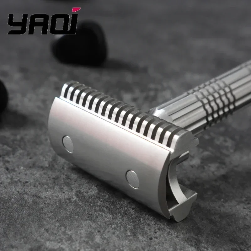 YAQI Raw Color Version Bohemia 316 Stainless Steel Adjustable Baseplate Men Safety Razor