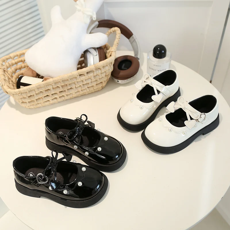 Fashion Girls Princess Shoes Kids Comfortable Soft Soled  Leather Spring Autumn 2026 New Foreign Style Bow School Student Loafer