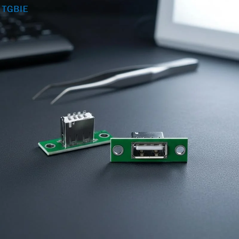 【TL】5Pcs USB With Fixed Board Connector Panel Mounting Repair Charging Interface Socket Charging Port Soldering Connectors Jack