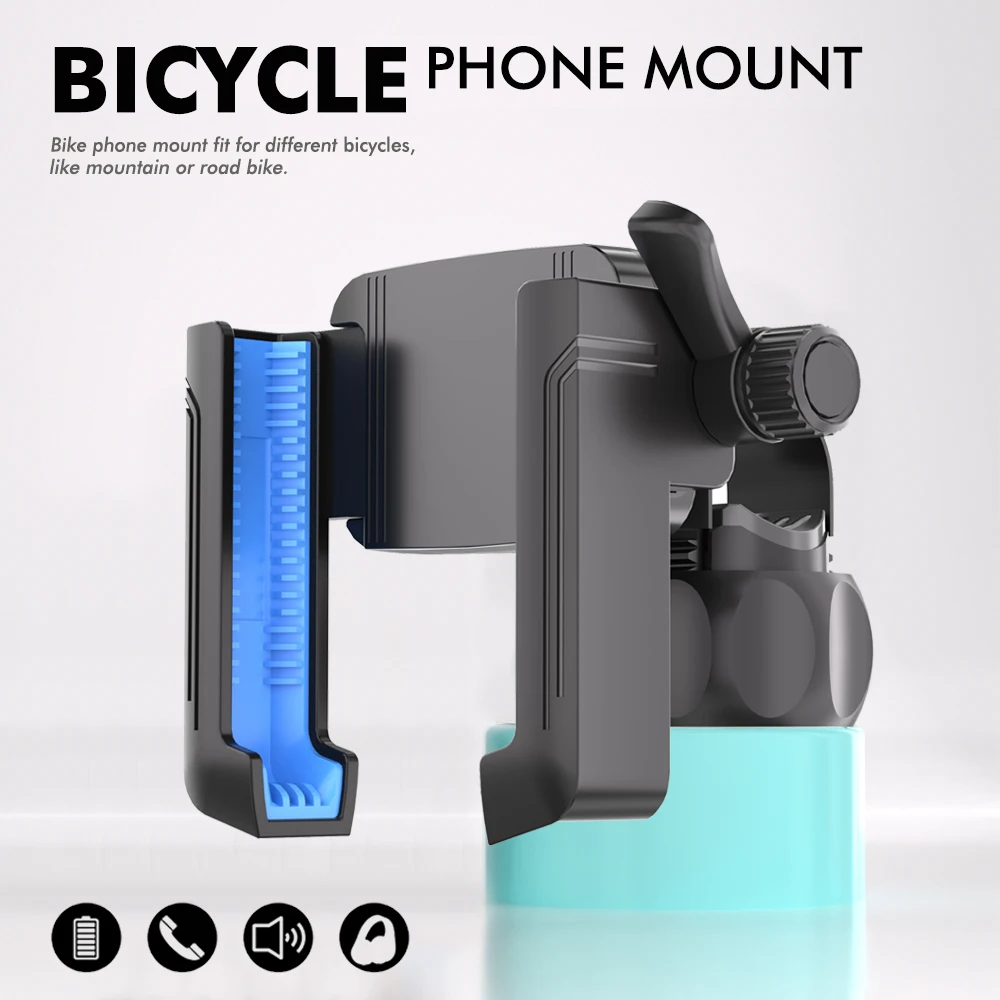 

Handlebar Type Mountain Bicycle Motorcycle Phone Holder GPS Bracket Cellphone Stand 360 Degree Rotating for 4-7.2 Inch Phone