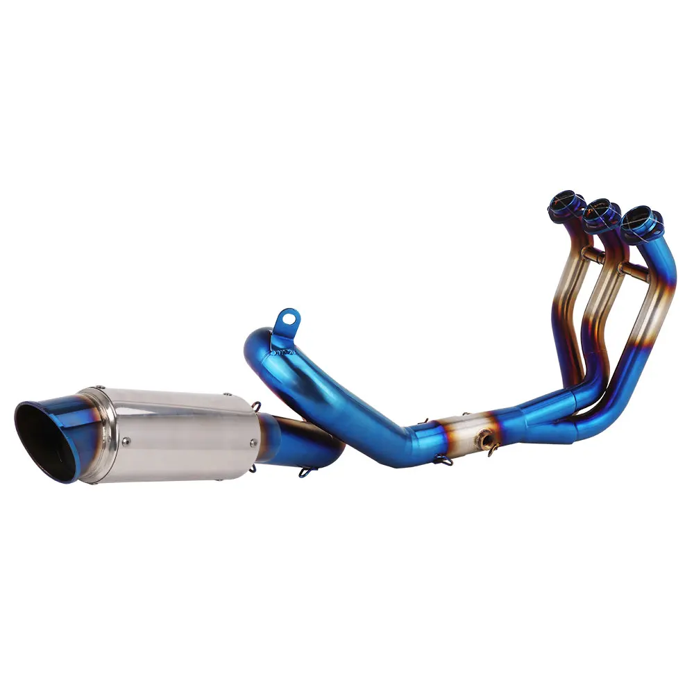 Full System For Yamaha MT09 XSR900 FJ09 FZ09 2014-2020 Motorcycle Exhaust Slip On Front Link Pipe Escape MT09 Exhaust Blue - view 2