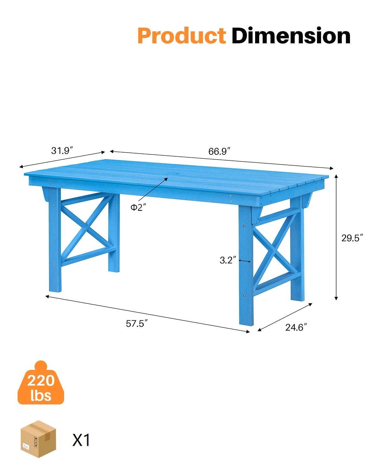 100% gerecycleerde HDPE picknicktafel voor buiten en binnen voor gazon, tuin, balkon, achtertuin, veranda, zwembaddek voor ziekenhuis, eethotel
