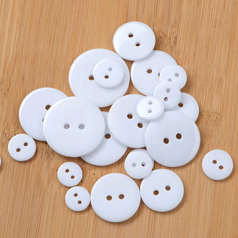 Size: 9~25mm, 10-100Pcs/Lot, 4～2holes, White Black Transparent Resin Buttons for Clothing Needlework Crafts Wholesale Supply