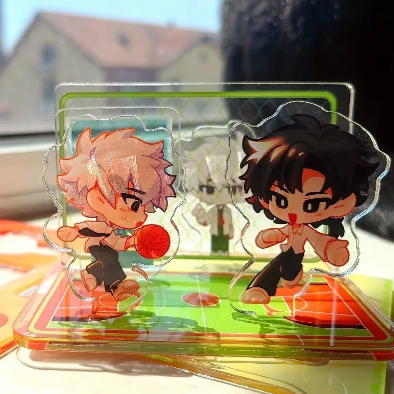 

Link Click Acrylic Stand Figure Charles Lucas Anime Peripheral Cute Creativity Play Basketball Scene Desktop Ornament New Gifts