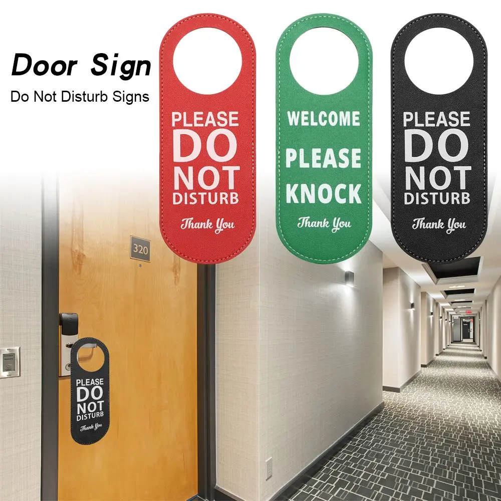 Hotel Bulletin Board Double-sided Make up Room Door Hanger Tags Do Not Disturb Signs Cleaning Label Door Knobs Hanger Pendant