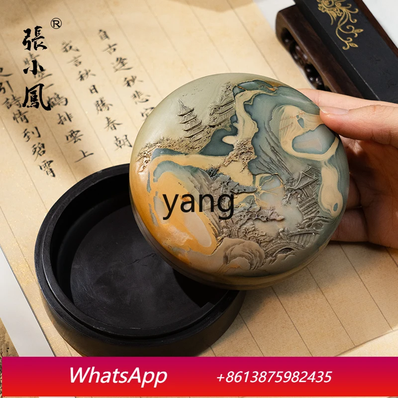 LMMM rough stone master handmade natural rough stone ink strip hand-carved calligraphy special