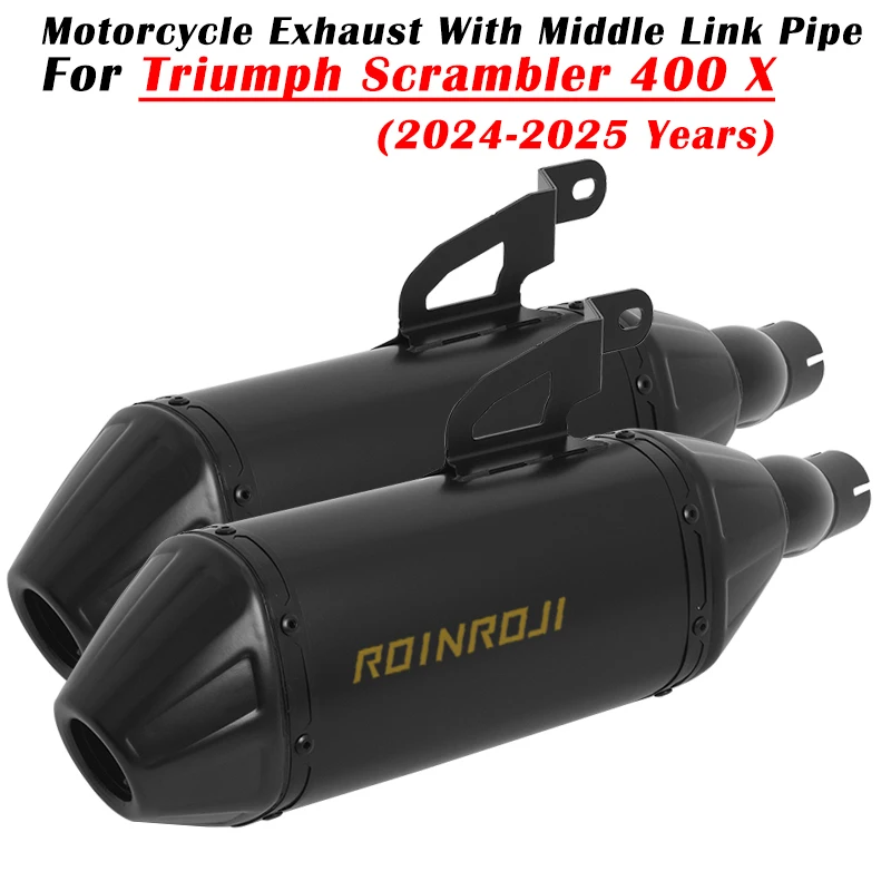 

Slip On For TRIUMPH Scrambler 400X 2024 2025 Motoryccle Ehxaust Modified Escape System Muffler With Middle Link Pipe DB Killer