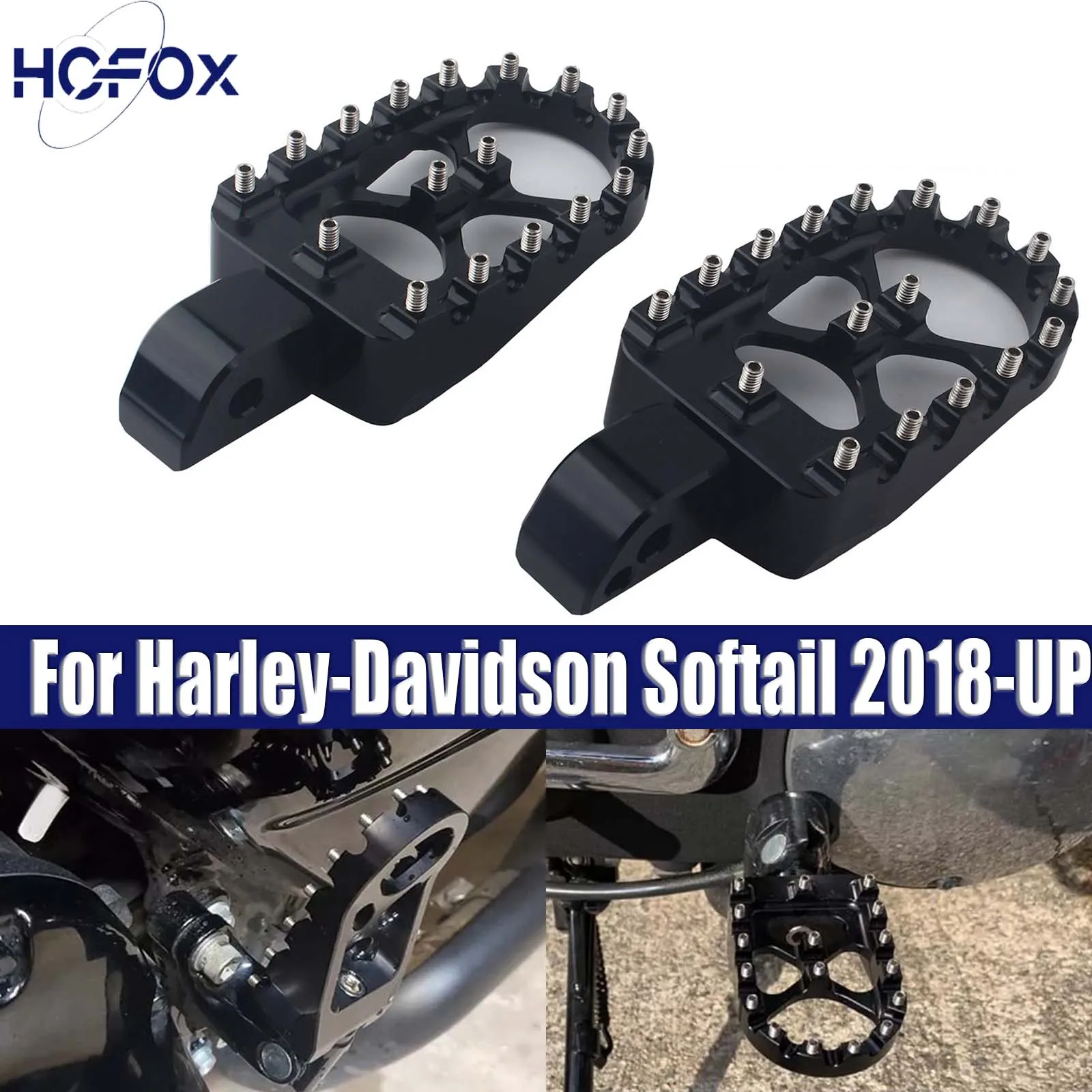 

For Harley-Davidson Softail 2018-UP Motorcycle CNC Footpegs Footrests Foot Pegs Rests Pedals Pad