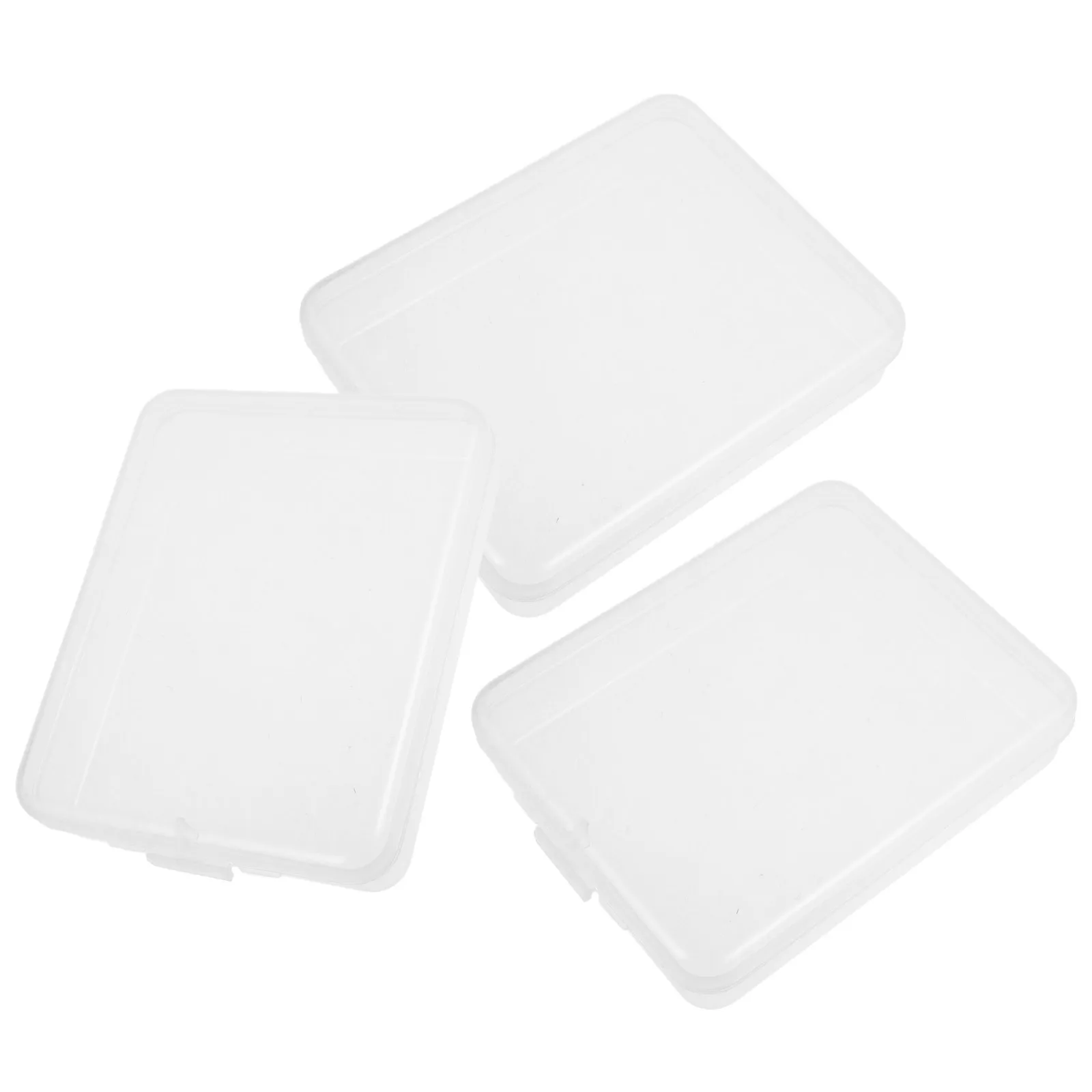 

3pcs Travel Pad Holder for Cotton Pads Dental Floss Clear Plastic Storage Boxes Small Containers with Lids Multifunctional