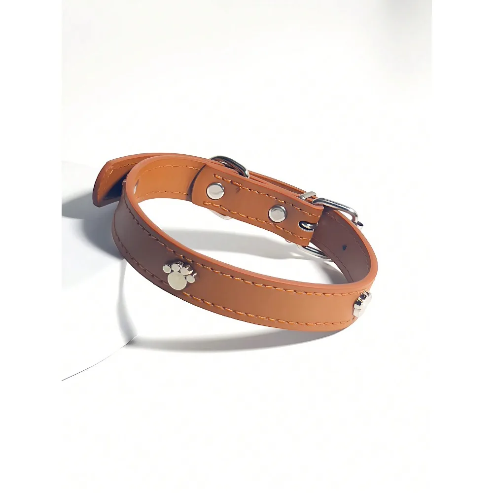

1 Piece Neck Collar Pet Anti-Stray Collar Genuine Leather Kitten Dog Bell Collar Star Moon Neck Collar