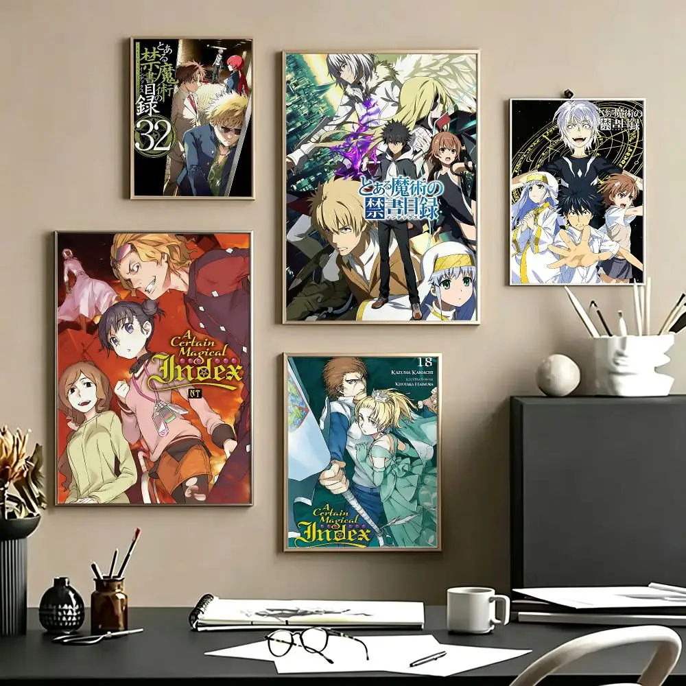anime A Certain Magical Index Poster Poster HD Self Adhesive Waterproof Art Print Wall Decor for Bedroom Living Room Home Gift
