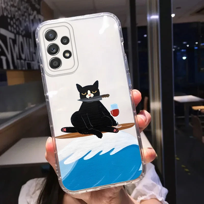 เคสโทรศัพท์ลายแมวตลกๆ สไตล์ชีวิตประจำวัน น่ารัก นุ่ม สำหรับ Samsung Galaxy A36 A13 A56 A73 A54 A14 A55 A23 A33 A34 A35 A15 A25 A26 A24