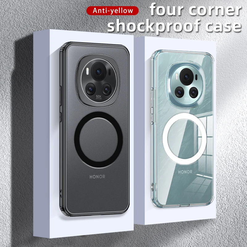 Airbags Shockproof Magnetic Wireless Charging Case Shell For Honor Magic 6 Pro Magic6 Pro Rugged Protective Armor Cover