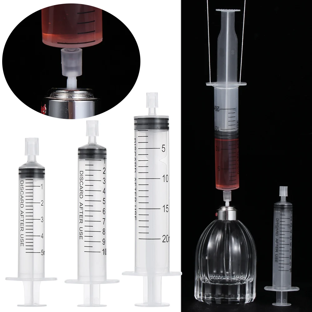 5/10/20ml Plastic Syringe Perfume Dispenser Tools Perfume Nozzle Straight Draw Pump Liquid Bottling Atomizer Cosmetic Container