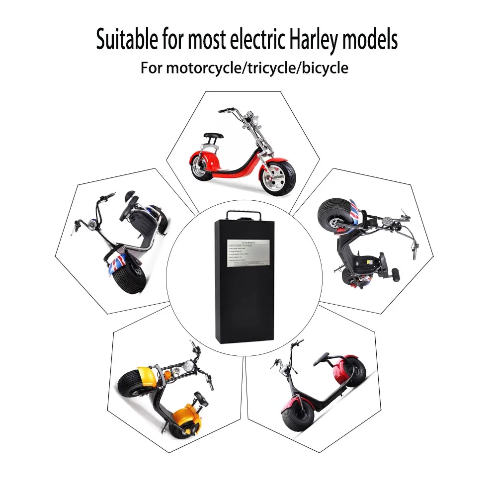 60V 20Ah For electric scooter/Harley electric motorcycle/tricycle/bicycle waterproof lithium battery pack 18650