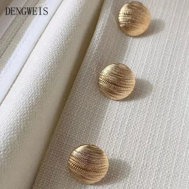 Retro Golden Metal Buttons for Clothing Sweater Coat Sewing Accessories DIY Needlework Handmade Sewing Buttons New 6pcs