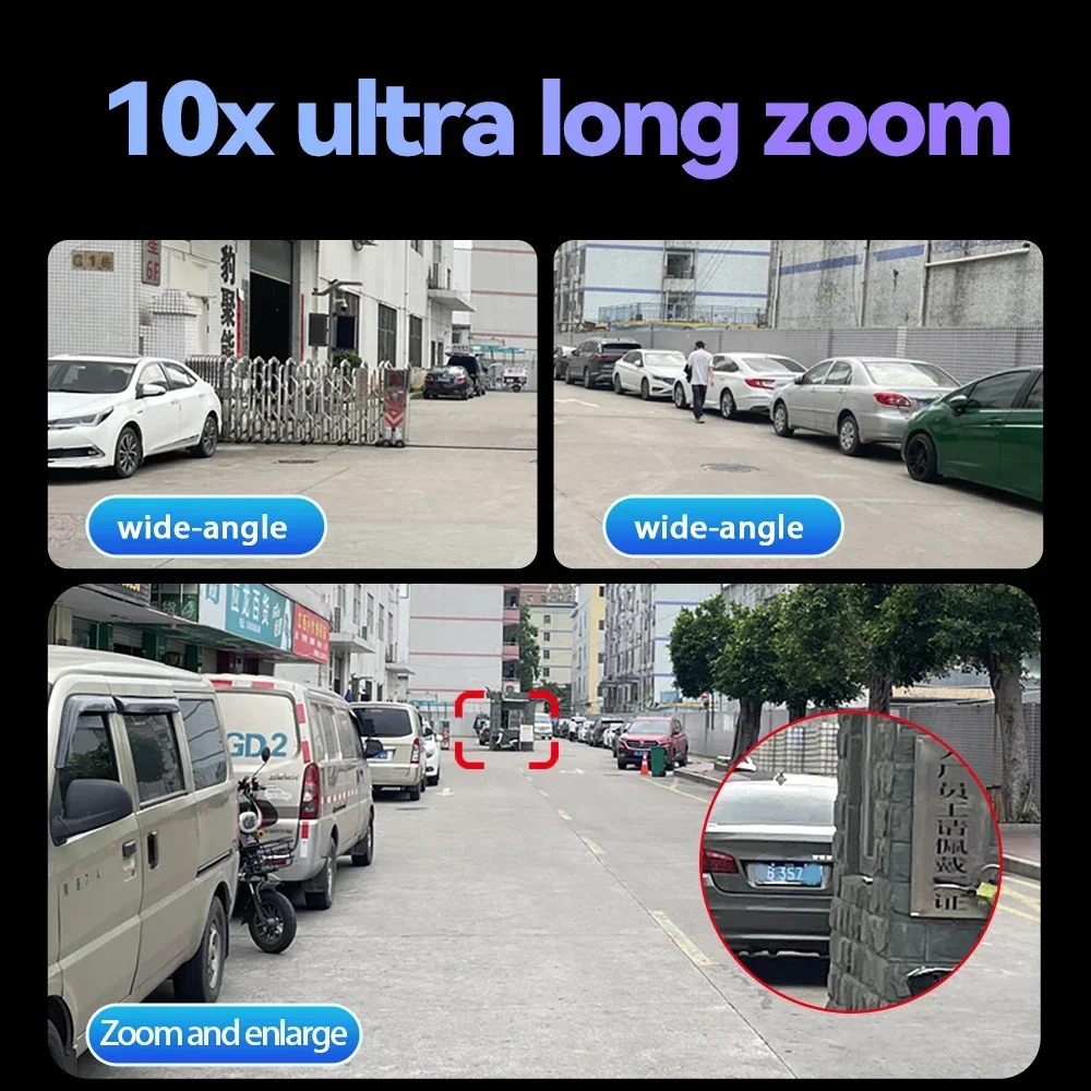 Imagem -03 - Wifi Câmera ao ar Livre 10x Zoom Três Tela Câmera de Segurança ai Rastreamento Proteção em Casa Vigilância Vídeo Cctv ip Cam Yoosee 8k