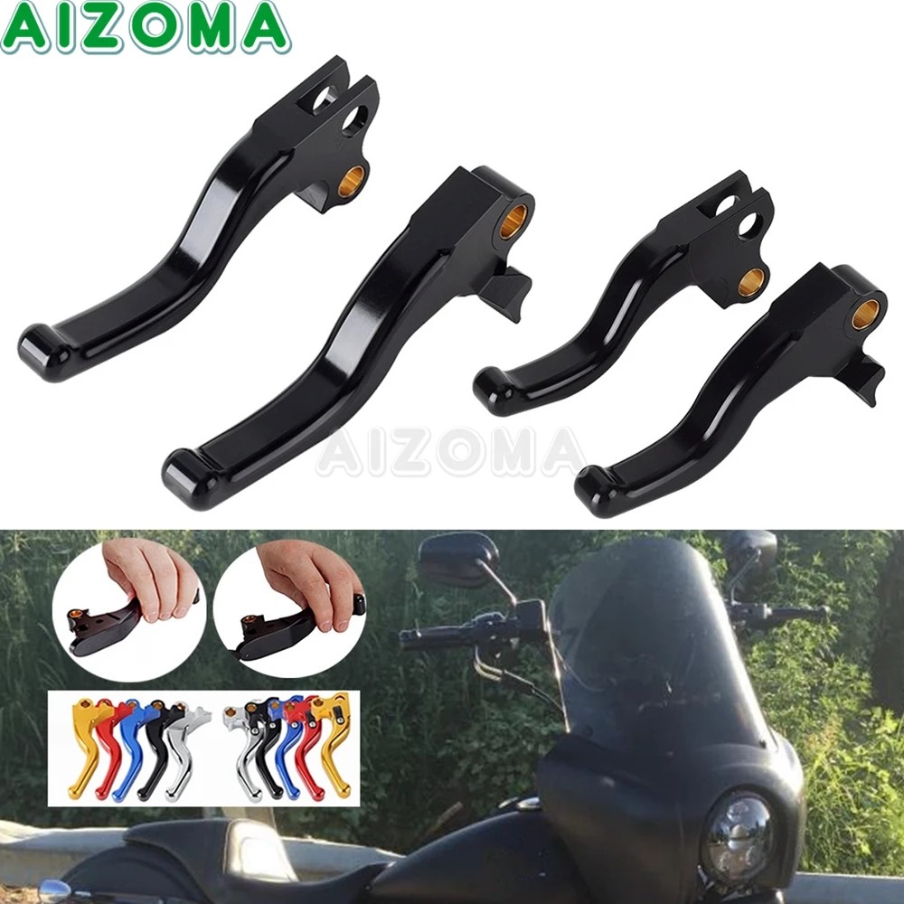 Motorcycle Brake Finger Handle Clutch Levers For Harley Dyna 1996-2017 Street Fat Bob Super Wide Glide Low Rider Switchback FLD