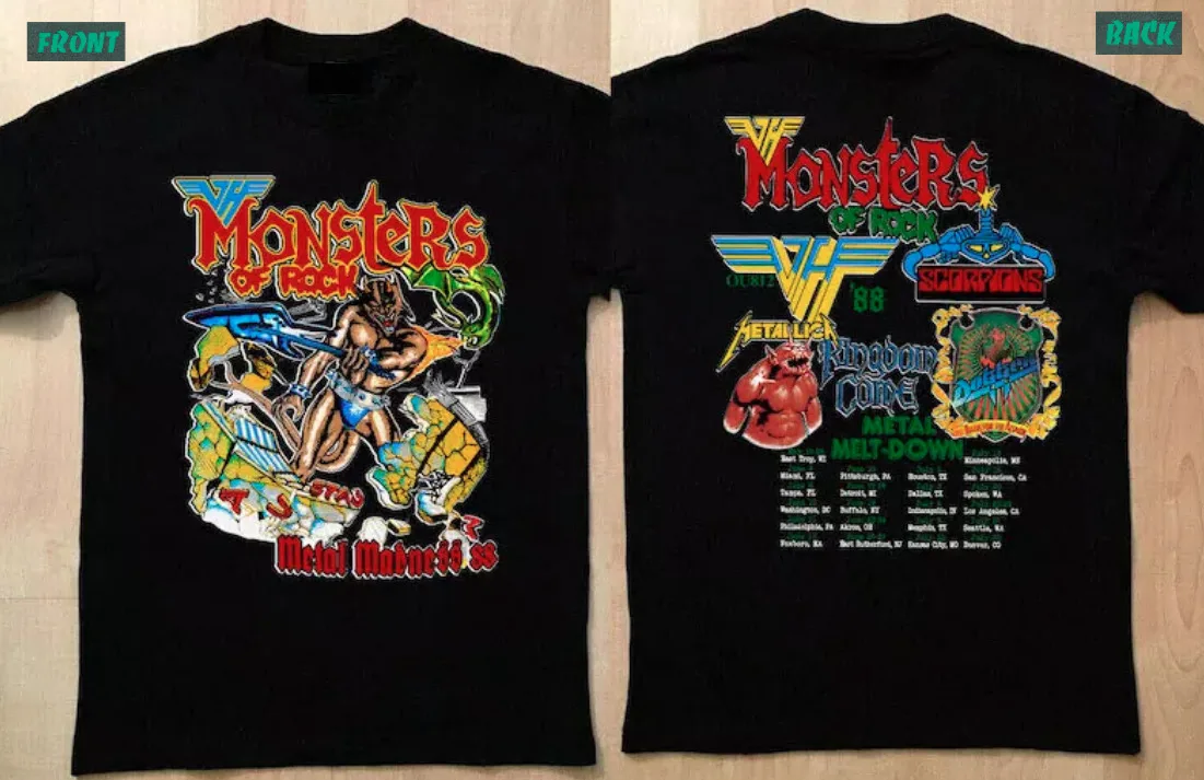 1988 Van-Halen Monsters of Rock Concert Unisex T-Shirt, Van-Halen Concert Shirt