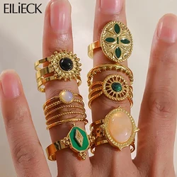 EILIECK-Impermeável Punho Aberto Anéis de Dedo para Mulheres, Menina Moda Jóias, Lady Gift, Festa de Casamento, Aço Inoxidável 316L, Novo