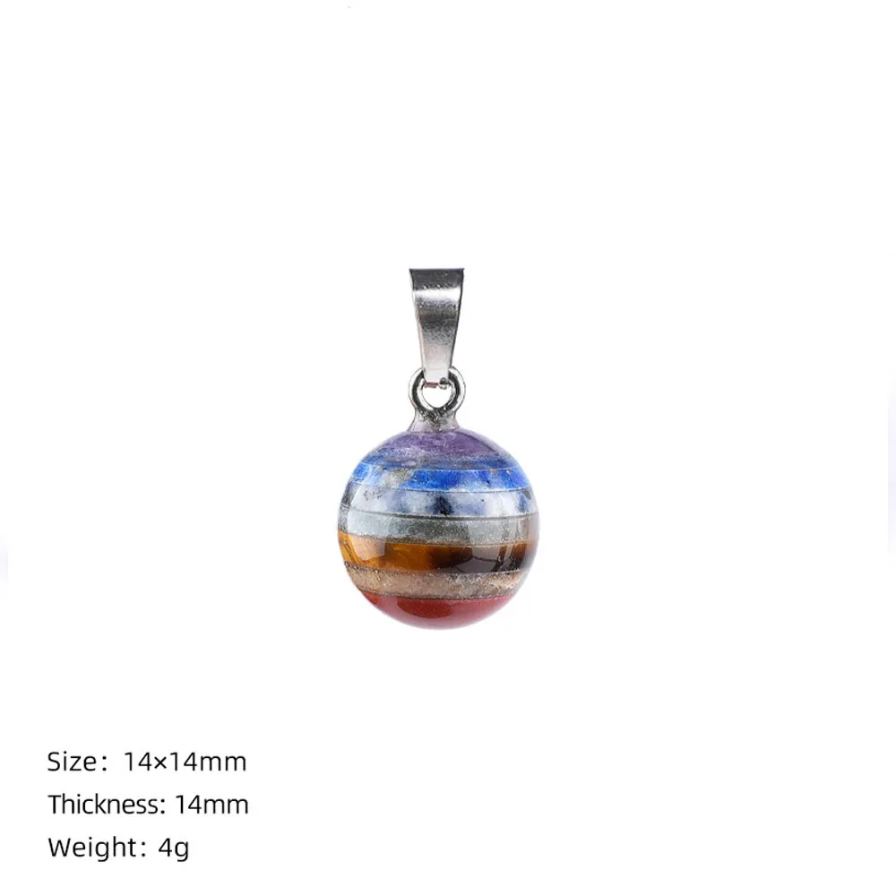 1pc Rainbow Stone Crystal Pendant Yoga Meditation Healing Chakra Agate Jade Stone Jewelry Making DIY Necklace Accessories Gifts - view 6
