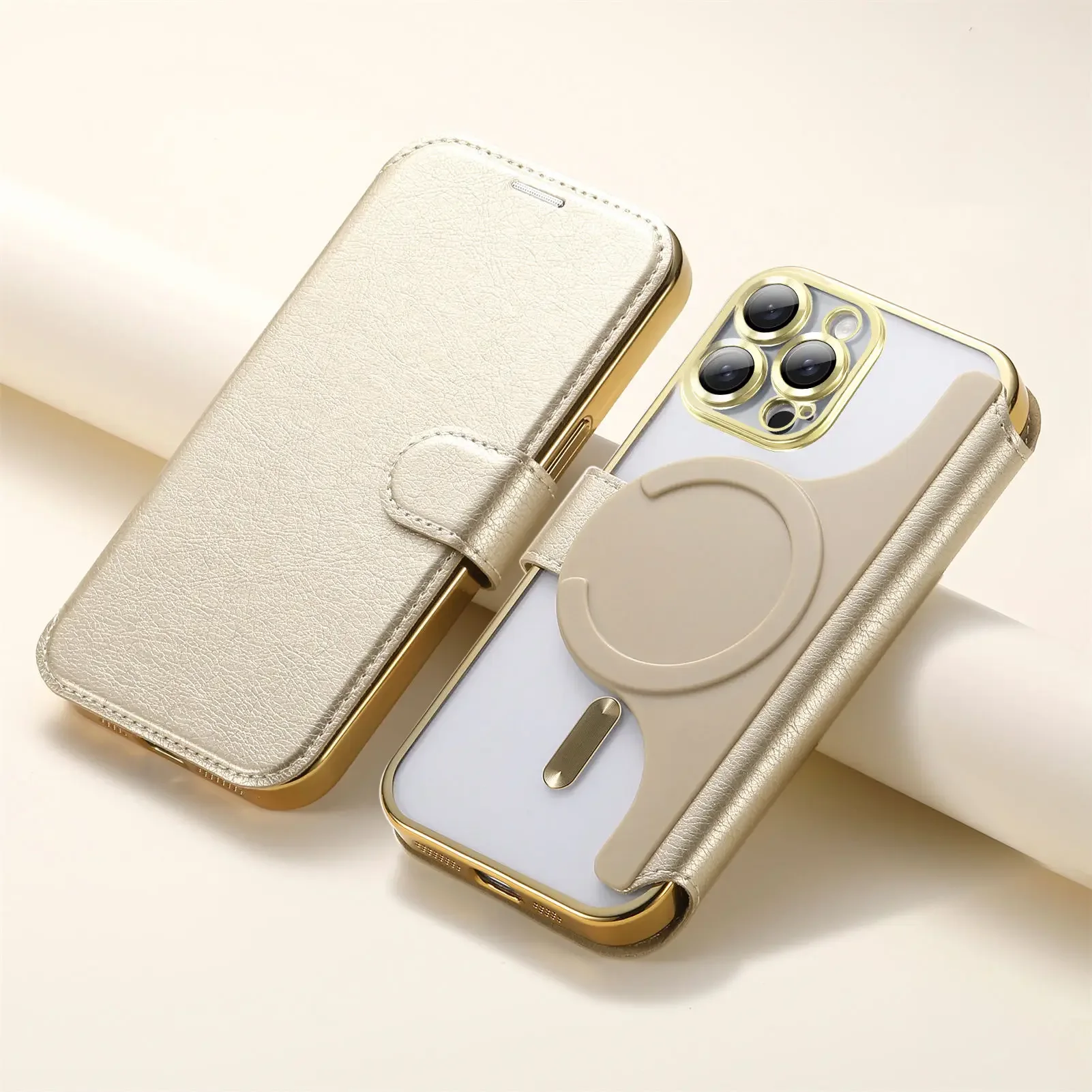 2 w 1 Odpinane karty magnetyczne Solt Portfel Skórzane etui na iPhone'a 16 Pro Max 15 Plus 14 13 12 Flip Bag Ultra Thin Book Cover — zdjęcie produktu 5