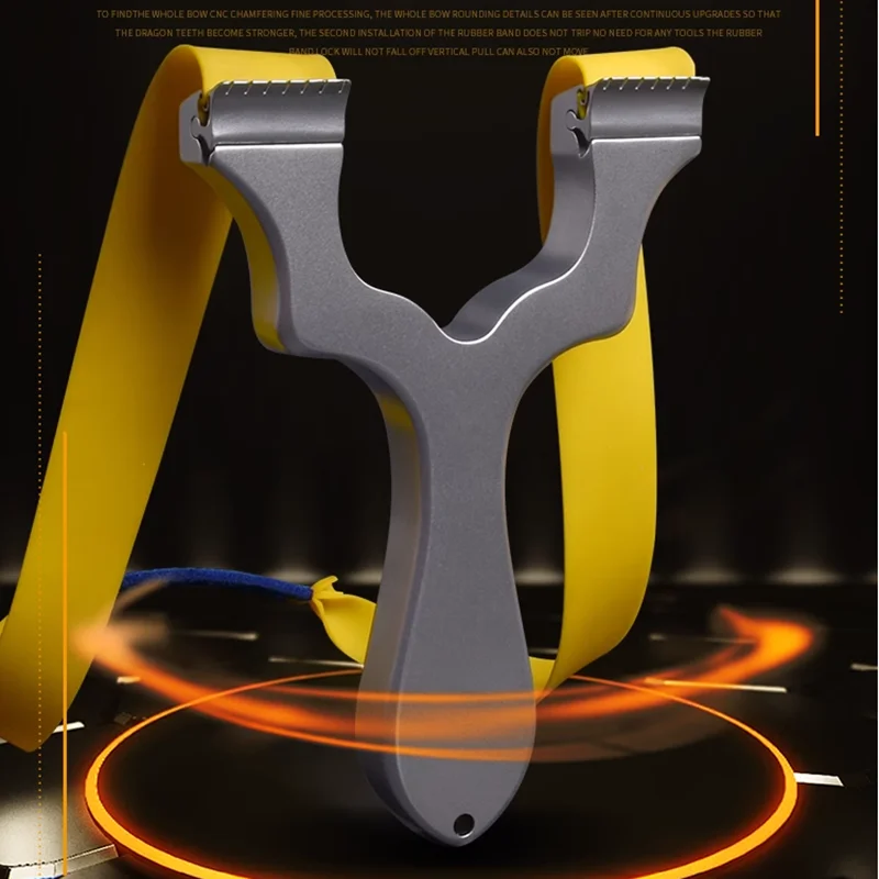 

Professional Titanium Alloy Slingshot Catapult With Flat Rubber Band Slingshot Portable Precision Slingshot Bow Door Adjustable
