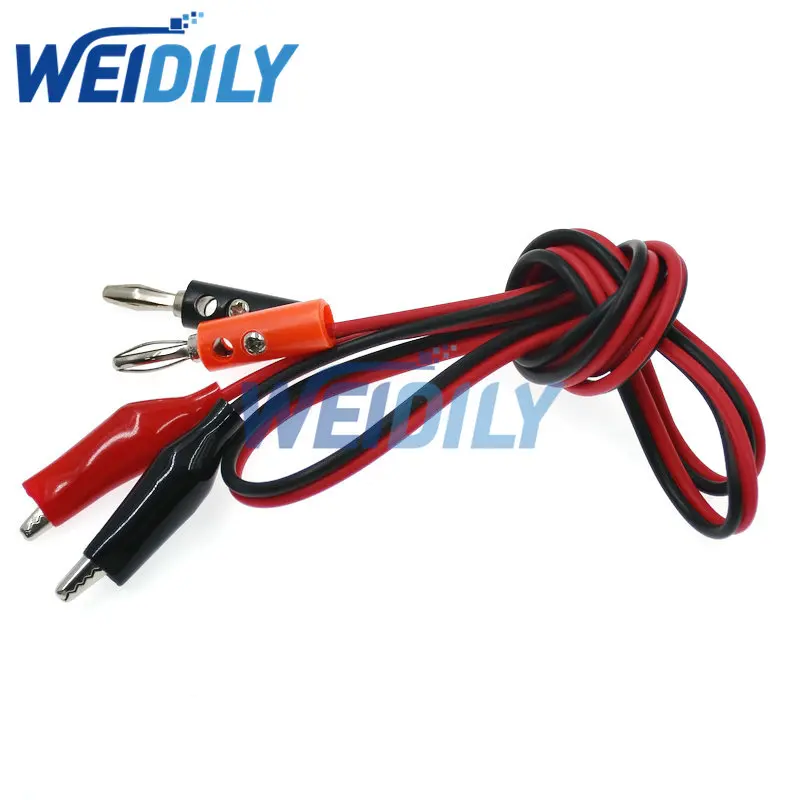 Dual Banana Plug - Alligator Clip Probe Test Silicone Lead Multimeter Cable Length 1 M