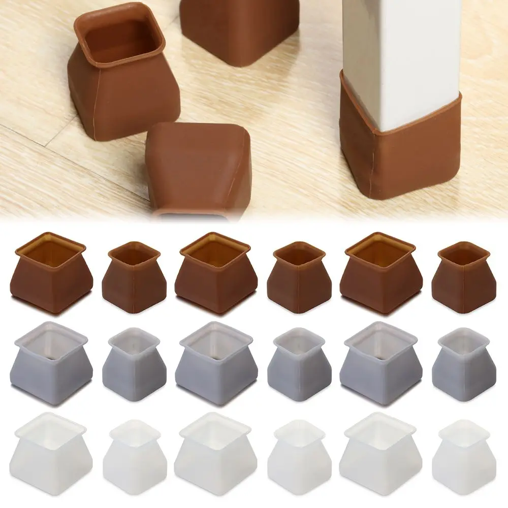 

New Brown Color Small Large Table Cover Square Silicone Chair Leg Caps