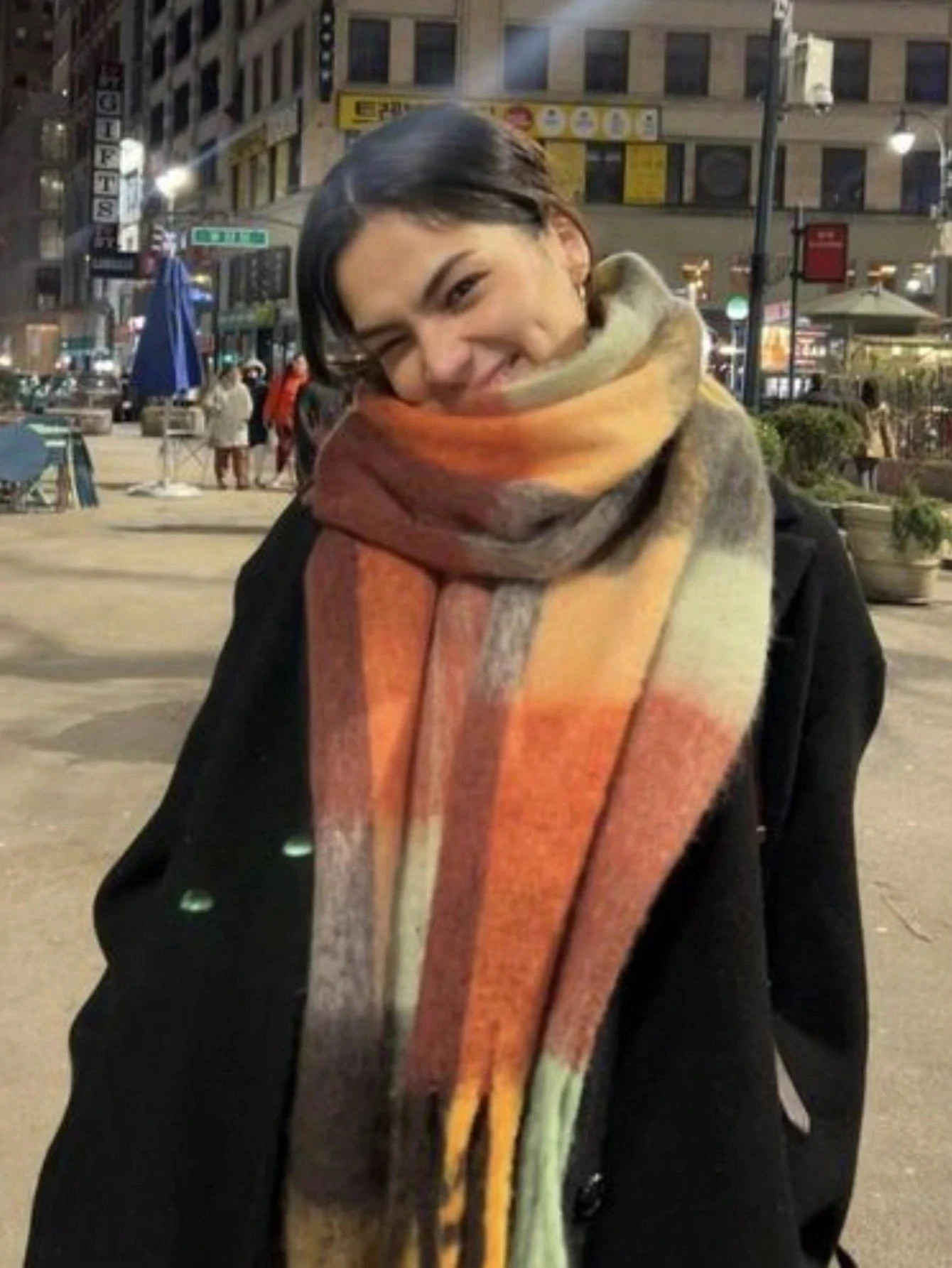 

2025 New Fashion Men Women Cashmere Scarf Thicked Warm Blanket Colorful Plaid Long Tassels Soft Shawls Neck Wraps