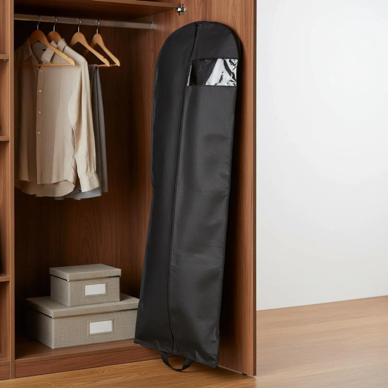 

Zippered Suit Cover Dustproof Hanging Garment Bag Dress Particles Cover Moisture-Resistant Foldable Suit Bag Thickened Material