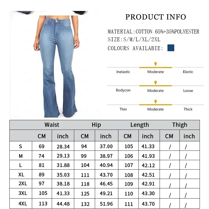 Spring Summer High-waisted Slim-fit Casual High-stretch Comfortable Soft Yoga Pants Micro-flop Denim Pants Baggy Jeans Women