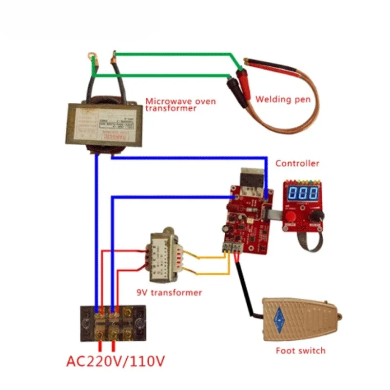 NY-D02 Double Pulse Spot Welding Machine Encoder Time Digit Module Control Panel Plate Adjustable Current Controller