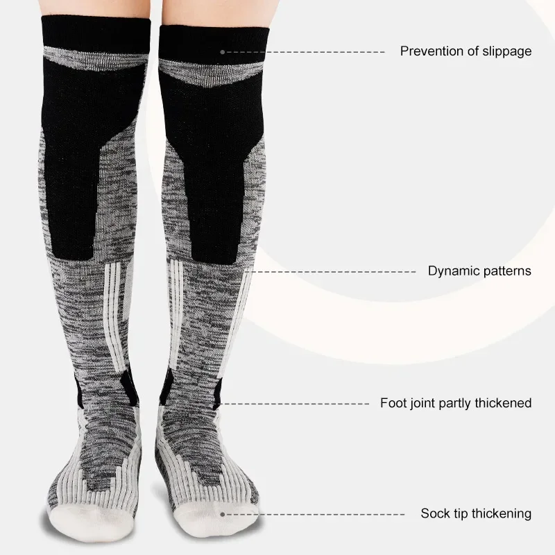 DAY WOLF  High Quality Professional Men/Women Outdoor Hiking Socks Thicken Terry Warm Knee High Long Socks Merino Wool Ski Socks