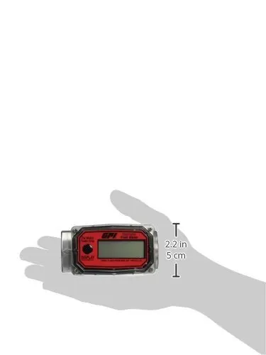 (litres) 01A12LM Aluminum Turbine Fuel Flowmeter with Digital LCD Display, 10-113 LPM, 1-inch F ISO Inlet/Outlet, ±5% Accuracy