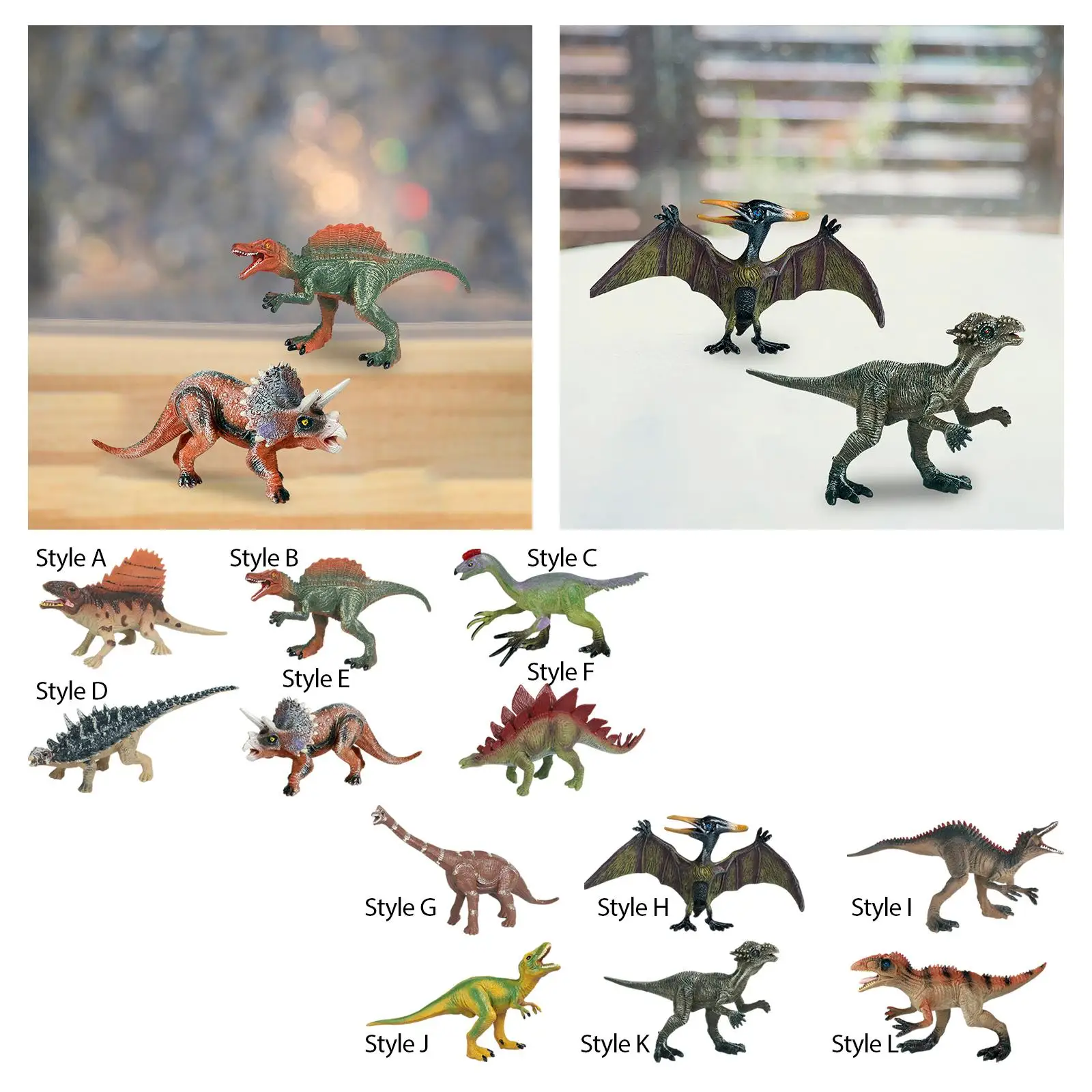 2x Realistic Dinosaur Figures Dinosaur Toys Educational Small Dinosaur Figurines