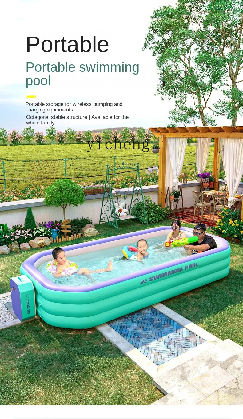 Tqh Children's Outdoor Large Inflatable Swimming Pool Household Indoor Swimming Pool Foldable