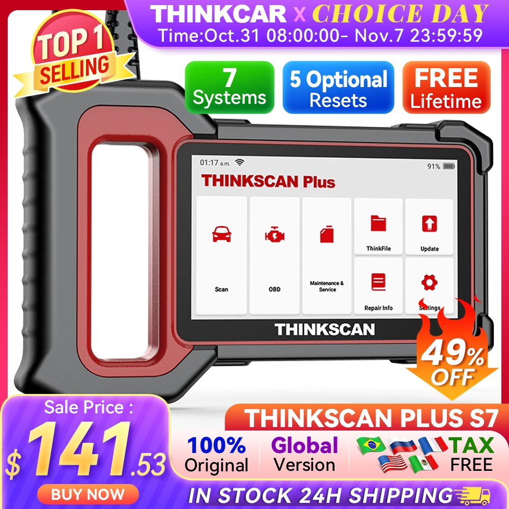 

THINKCAR Thinkscan Plus S7 S6 S4 Obd2 Scanner Best Car Diagnostic Tools Automotivo Scanner DIY Auto Diagnosis Tool Code Reader