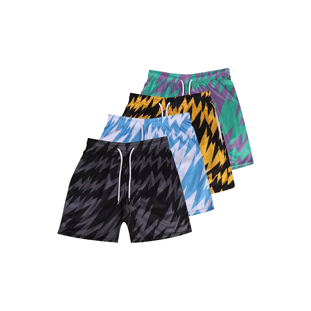 

Lightning Stripe Pattern Sport Basketball Shorts Running Training Breathable Speed Drying Fitness Trend Summer Beach Shorts Moto
