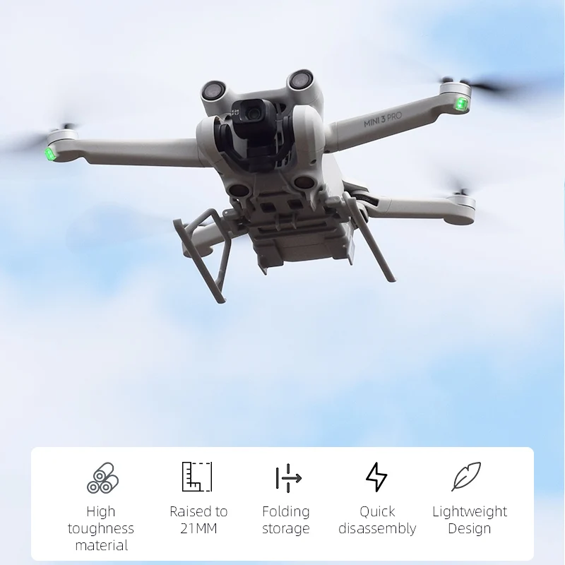 Tren de aterrizaje BRDRC para DJI Mini 3 Pro, soporte para Dron con trineo, soporte Protector de aterrizaje de liberación rápida para accesorios DJI MINI 3 Pro