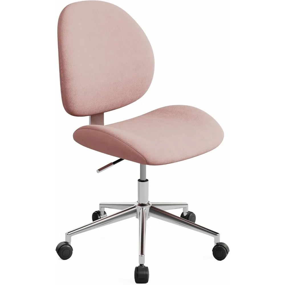 كرسي مهام منخفض الظهر من قماش بريجسلي، وردي