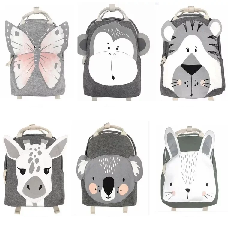 Custom Animals Cartoon Backpack for Kids with Name Personalized Cute School Bookbag Backpacks Customized Travel Casual Daypack