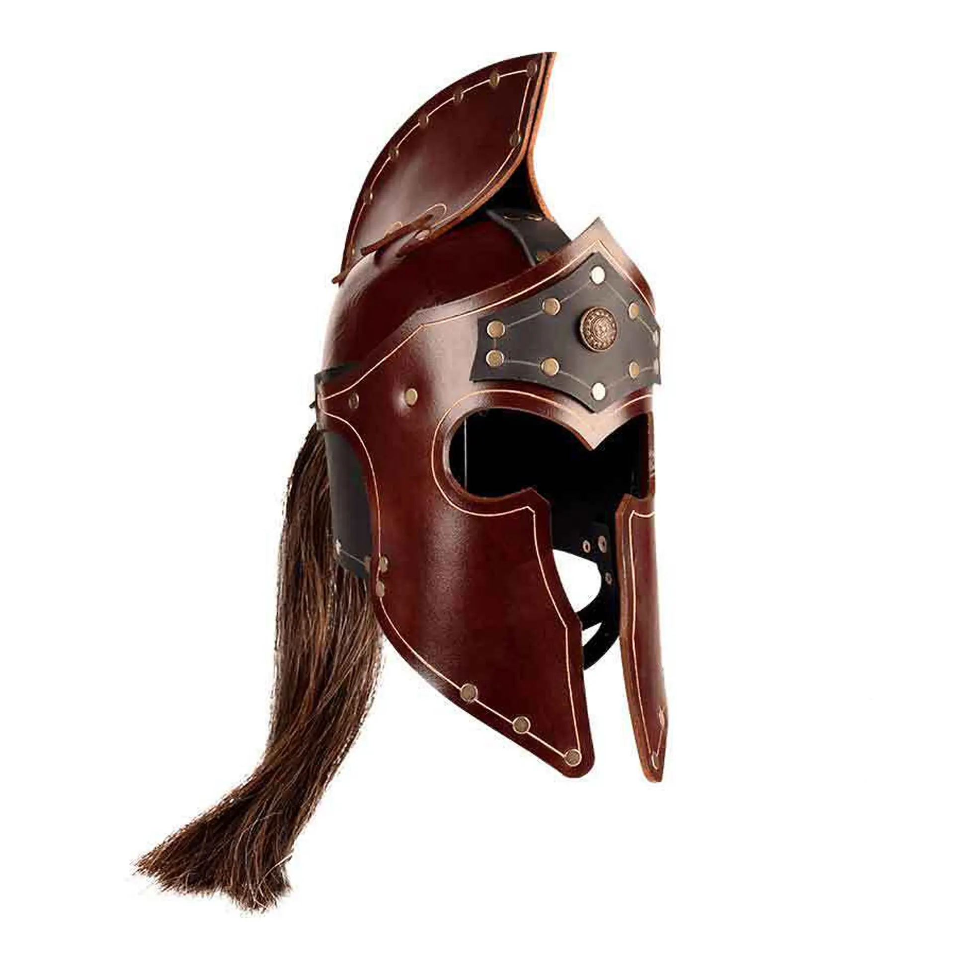 

Medieval Warrior Gladiator Leather Mask Cosplay Roman Egyptian Myth Soldier Retro Helmet Halloween Carnival Party Costume Props