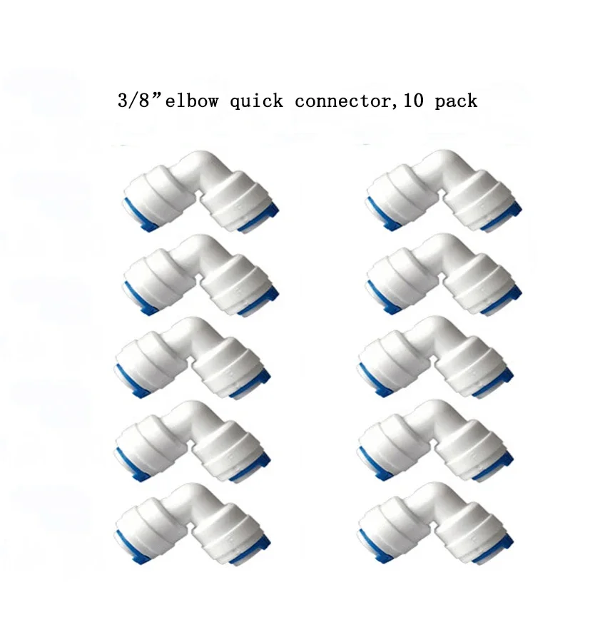 1/4" 3/8" buitendiameter Quick Connect Push In RO Waterbuis Recht T-stuk Elleboog Kogelkraan Fittings Kit 10. 25 PACK