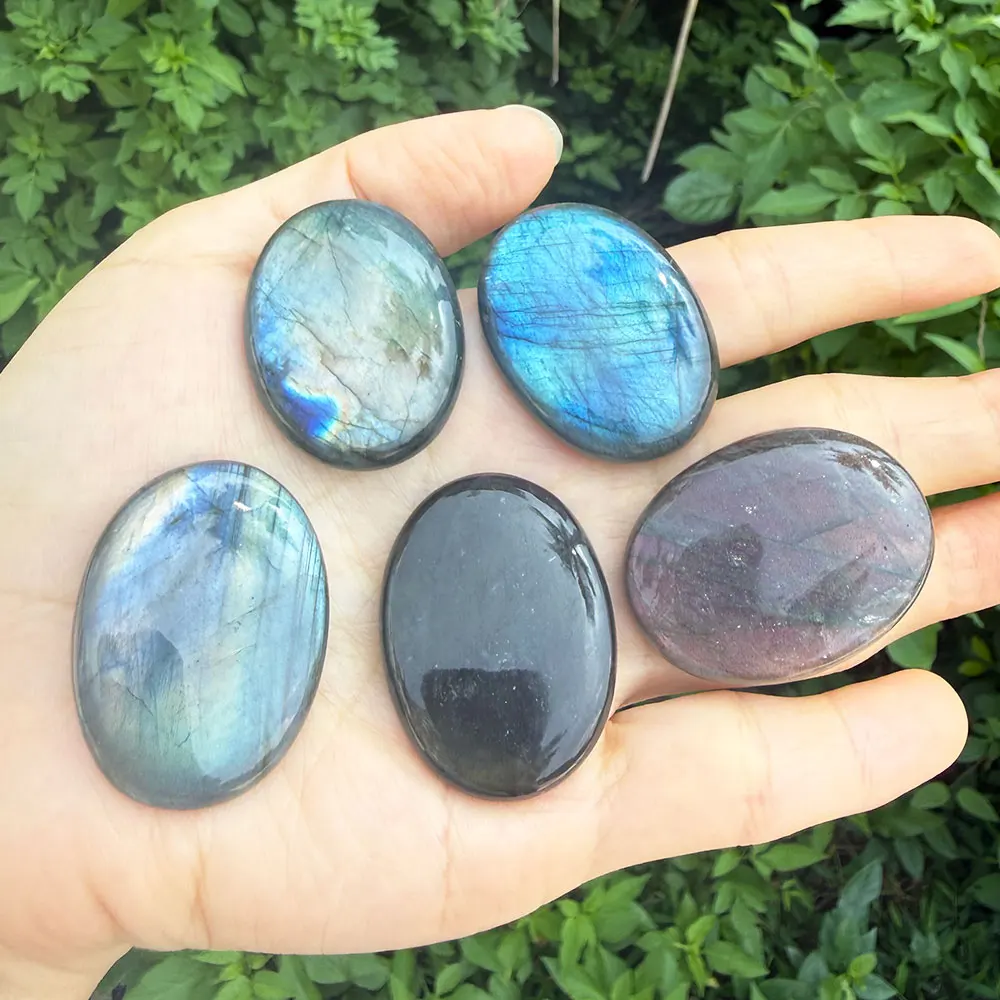 5pcs Oval Shape Labradorite Cabochon Stone for Jewelry Making Natural Stone Beads 18x25 15x20 13x18 10 x14 30x40 Blue Pendant ﻿